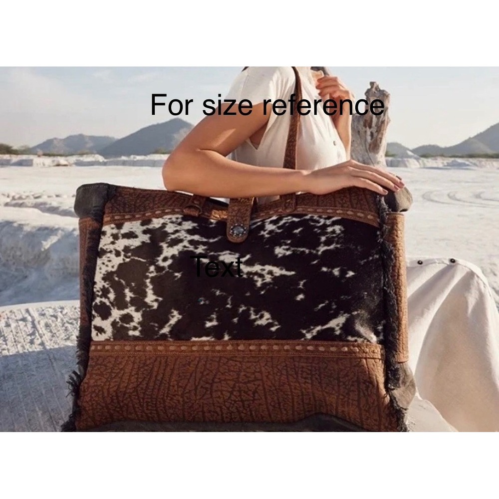Myra Asher Weekender Bag Womens Large Brown Cowhide Leather Canvas S-6780 NWT - Picture 14 of 14
